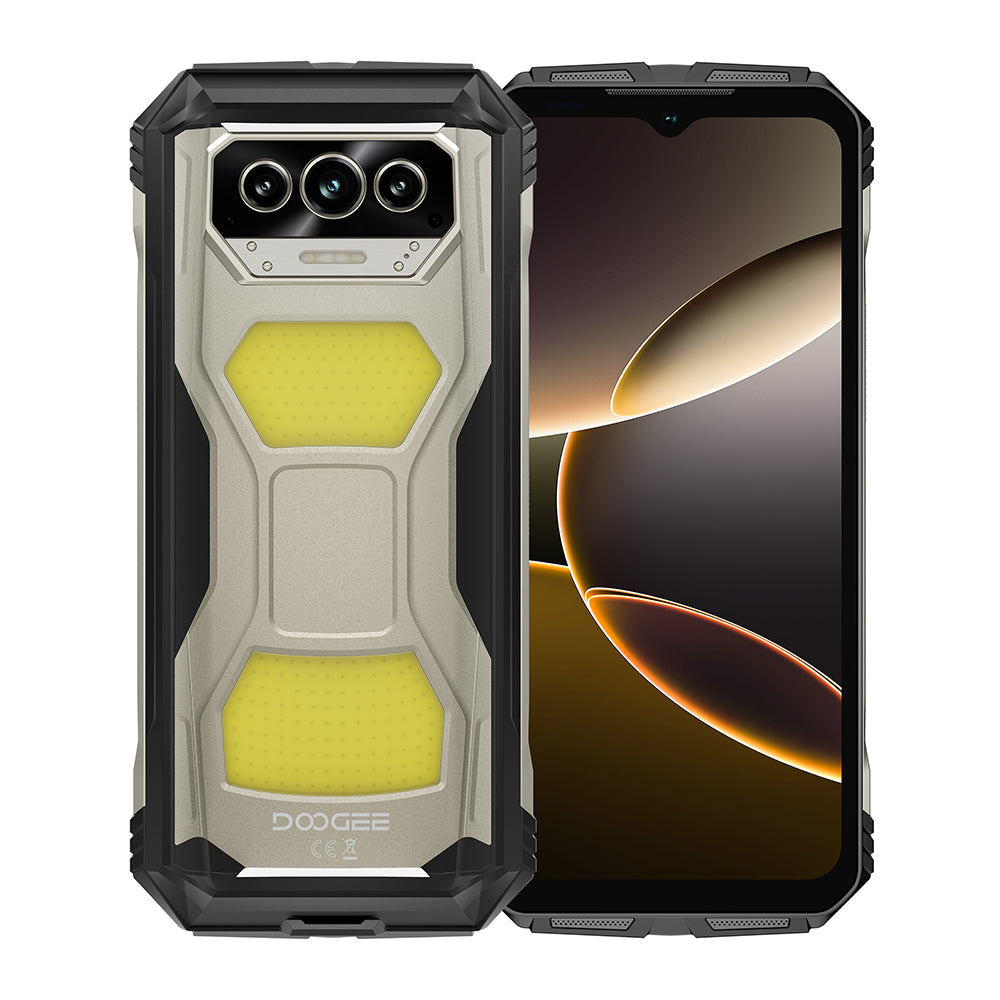DOOGEE V Max S Teléfono robusto con Android 14 y batería grande de 22000 mAh y luces duales para acampar
